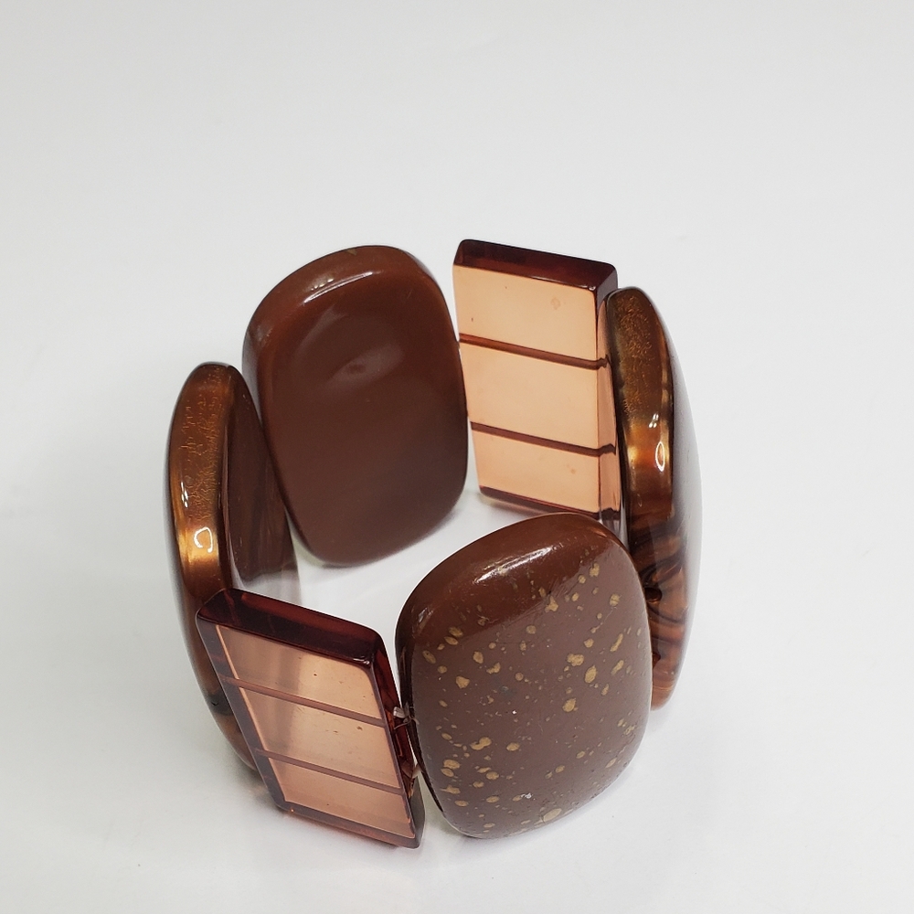 Brown and Gold tone Stretchy Women's Bracelet